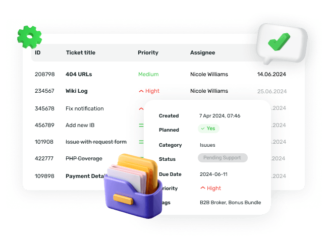Track customer enquiries and issues